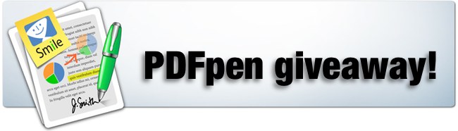 PDFpen giveaway PDFpen giveaway header image